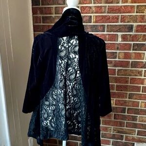 Elegant Black Womens Velvet Lace Whimsygoth Sz PM Witchy Fairycore Boho Chic
